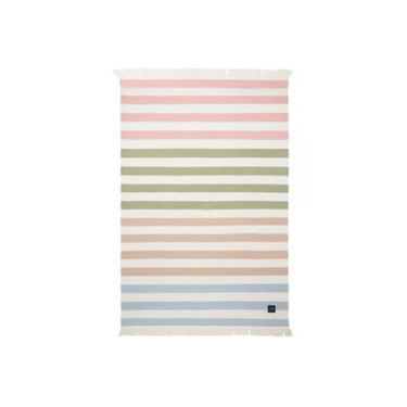 LEXINGTON Multi Striped Recycled Cotton Throw, Multi Colored, 130x170 im Sale